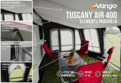 Vango Airbeam Vango Tuscany Air 400 Elements Proshield Caravan Awning (2023) 6 Vango Airbeam Vango Tuscany Air 400 Elements Proshield Caravan Awning (2023) -Outdoor Camping Store tuscany air 400 eps in