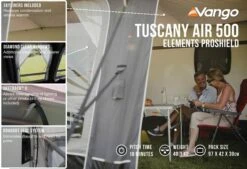 Vango Airbeam Vango Tuscany Air 500 Elements Proshield Caravan Awning (2023) -Outdoor Camping Store tuscany air 500 eps in