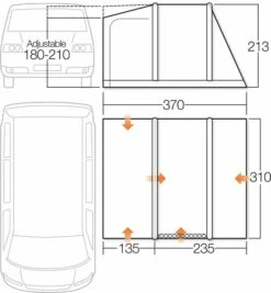 Vango Airbeam Vango Kela V Low AirAway Awning (2022) -Outdoor Camping Store vango 2018 awnings floorplan kela iii low