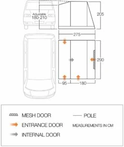 Vango Faros II Low Poled Awning (180 - 210cm) -Outdoor Camping Store vango 2019 awnings floorplan faros low