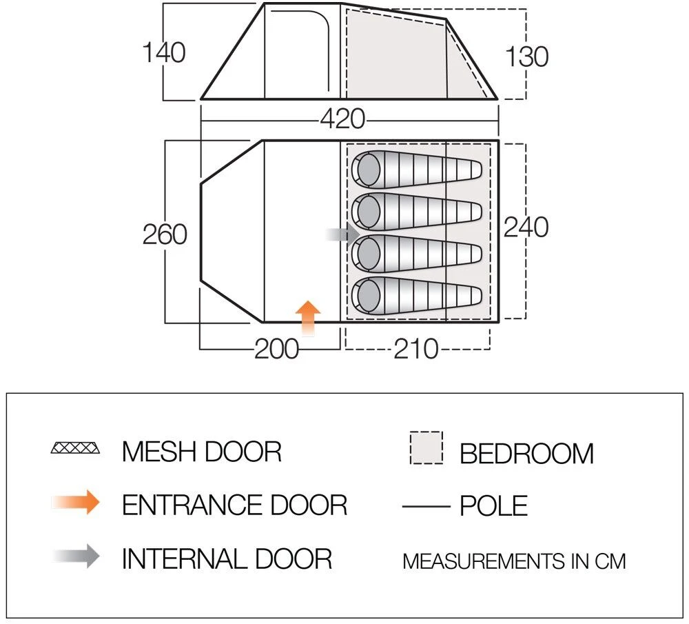 Vango Skye 400 Tent (2022) Vango Skye 400 Tent (2022) -Outdoor Camping Store vango 2020 tents floorplan skye 400
