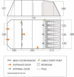 Vango Stargrove II 600xl Poled Tent (2022) -Outdoor Camping Store vango 2020 tents floorplan stargrove ii 600xl