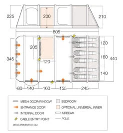 Vango Airbeam Vango Anantara IV TC 650xl Air Tent (2023) -Outdoor Camping Store vango 2021 airbeam si pro floorplan anantara iii air tc 650xl 1