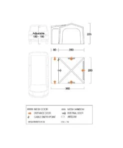 Vango Airbeam Vango Agora Air VW Awning (Shadow Grey) -Outdoor Camping Store vango 2021 awnings floorplan agora vw 1