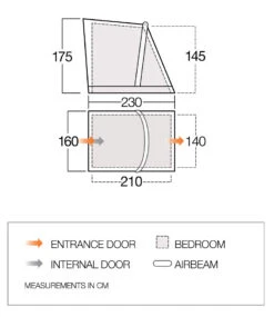 Vango Riviera Tall Annex (All Season) -Outdoor Camping Store vango 2021 awnings floorplan riviera annex low res