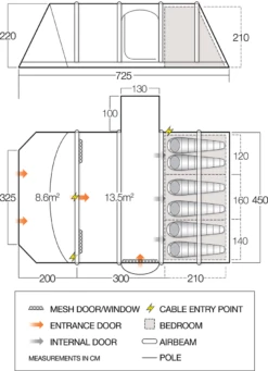 Vango Airbeam Vango Homestead II Air 650xl Tent -Outdoor Camping Store vango 2021 tents floorplan homestead ii air 650xl v2 1