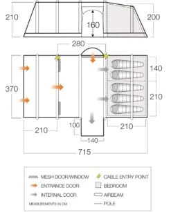 Vango Airbeam Vango Rome II Air 550XL Tent Package (2023) -Outdoor Camping Store vango 2021 tents floorplan rome air 550xl hi