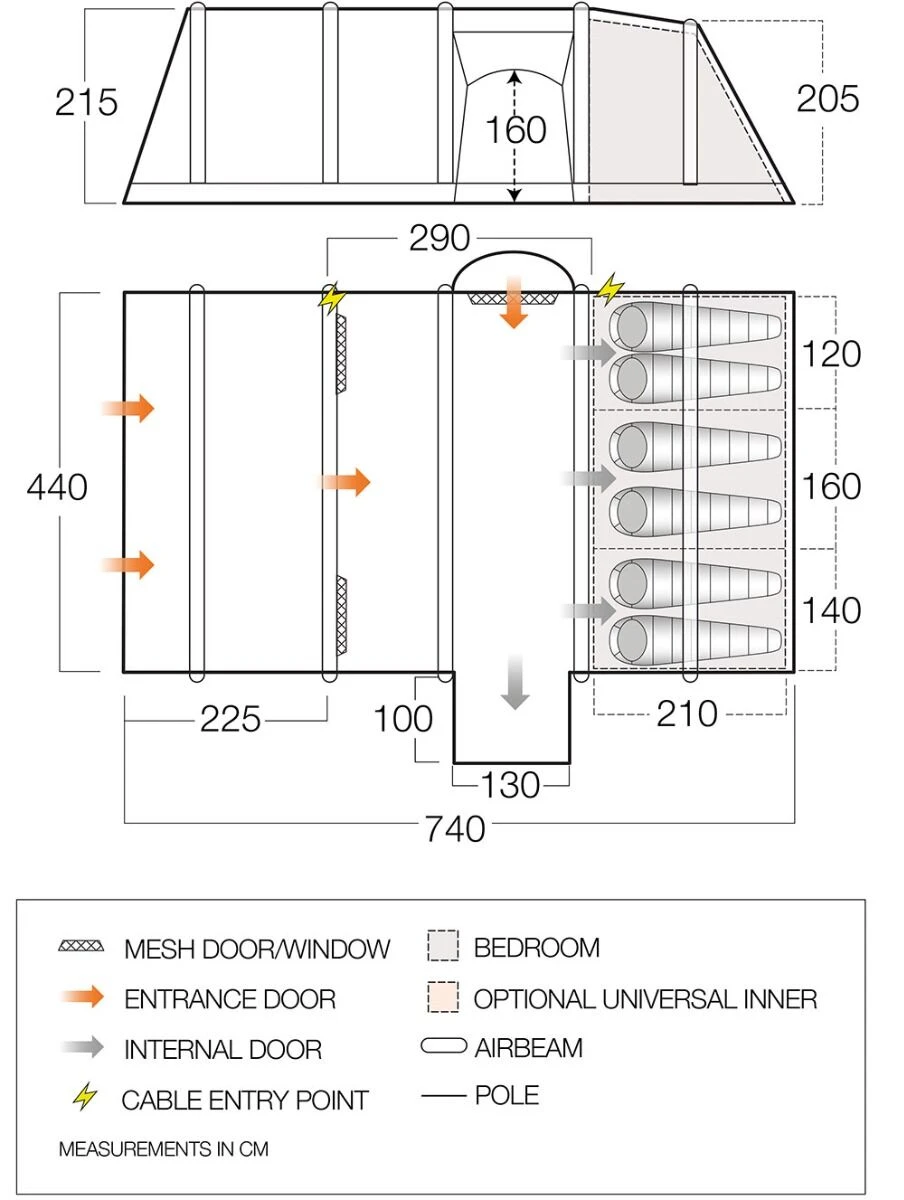 Vango Rome II Air 650XL Tent Package (2023) Vango Airbeam Vango Rome II Air 650XL Tent Package (2023) -Outdoor Camping Store vango 2021 tents floorplan rome air 650xl hi