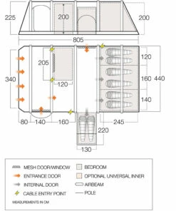 Vango Airbeam Vango Tahiti 850XL Air Tent (2023) -Outdoor Camping Store vango 2021 tents floorplan tahiti ii air 850xl hi