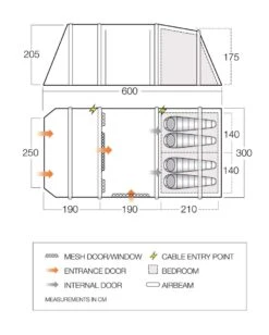 Vango Airbeam Vango Lismore Air TC 450 Tent Package (2023) -Outdoor Camping Store vango 2023 tents floorplan stargrove air tc 450