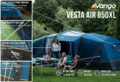 Vango Airbeam Vango Vesta Air 850xl Tent (2023) Bundle -Outdoor Camping Store vesta air 850xl low res2